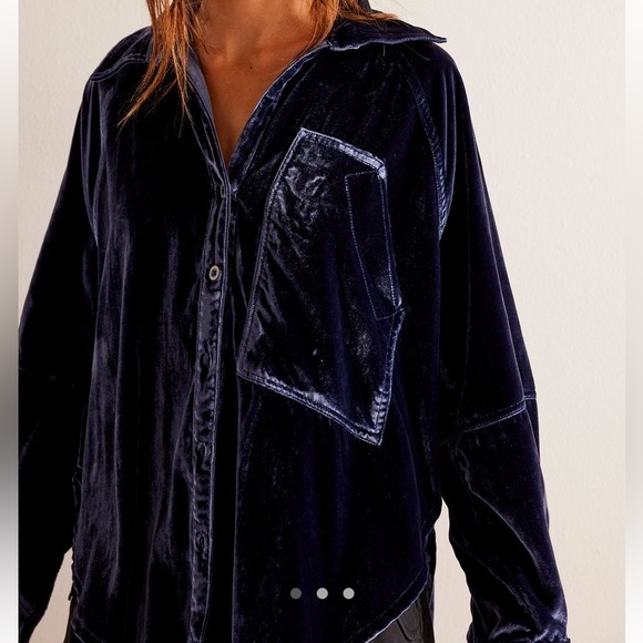 NWT Free People Velvet Blouse - Picture 1 of 6